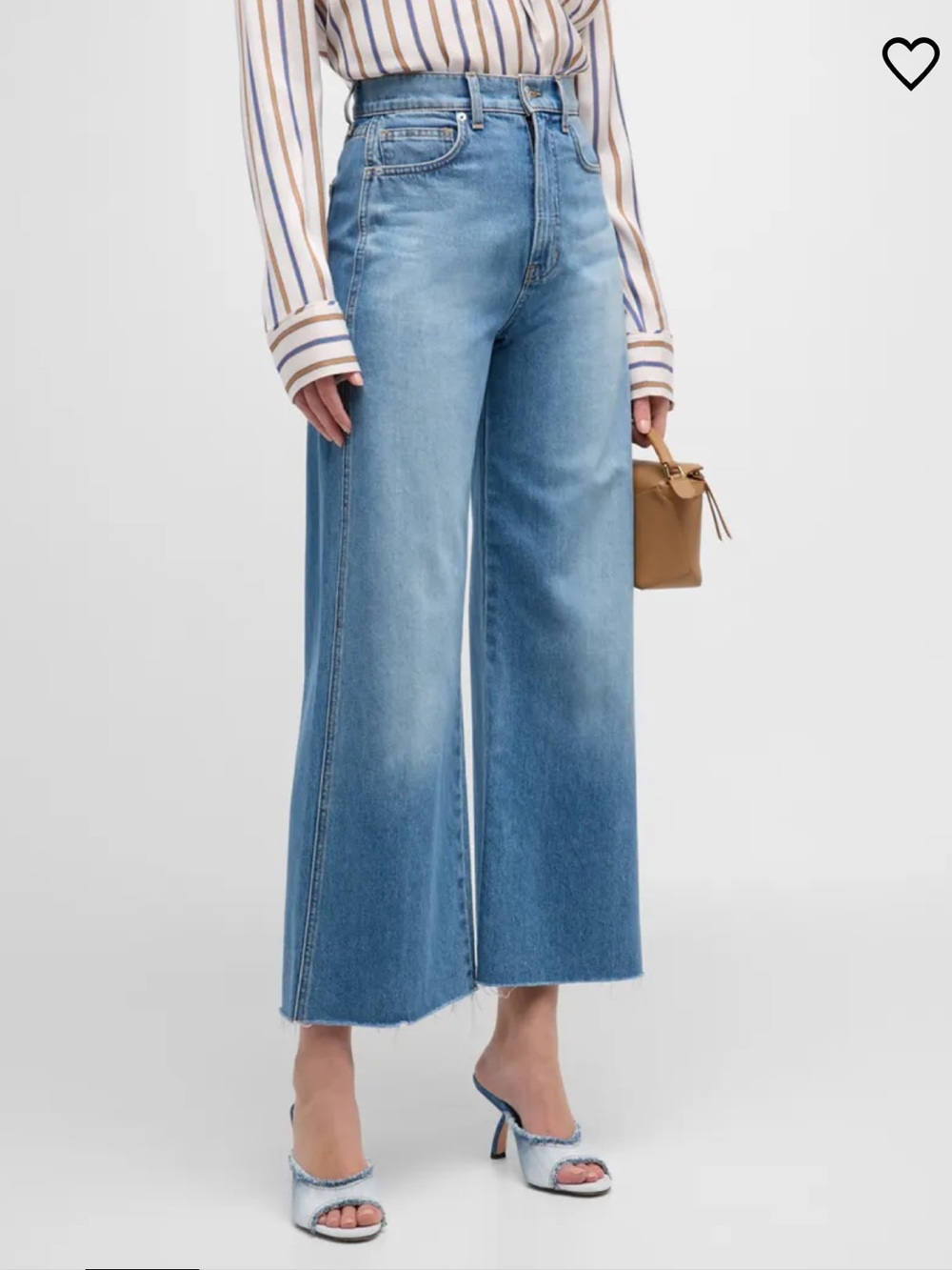 NWT Veronica Beard Taylor Wide Leg Crop High Rise Jeans Raw Hem Enough Said